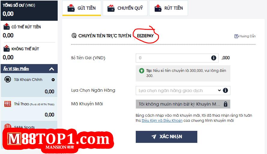 Nạp tiền, rút tiền đơn giản, nhanh gọn