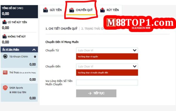Những quy định và điều kiện rút tiền M88