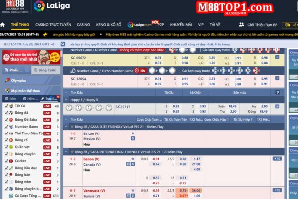Rất nhiều trận đấu hấp dẫn đang có ở nhà cái M88