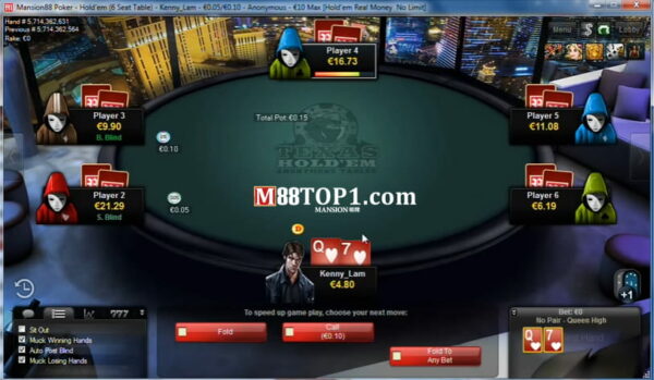 Giao diện game bài Poker hấp dẫn