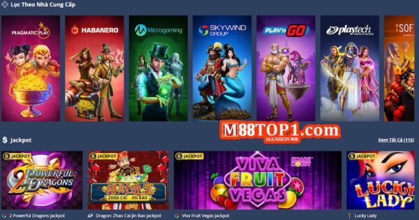 Một số tựa game slot tại M88